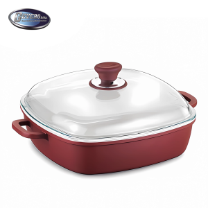 CACEROLA CUADRADA FINE-CAST DE ALUMINIO RECUBIERTO CON CERAMICA 28X28 CM