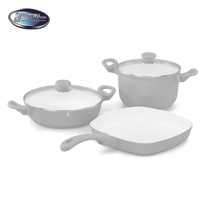 CACEROLA SERAVITA SET DE 5 PZAS BLANCO