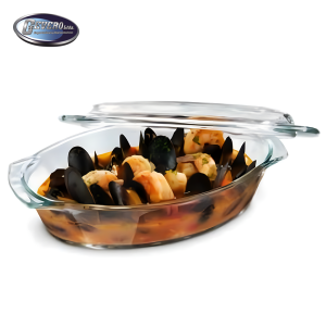BANDEJA PYREX OVALADA C/TAPA DE VIDRIO
